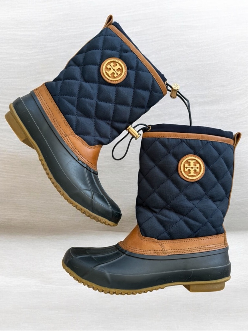 💙👢♥️ TORY BURCH Denai Quilted Rain Booties Shoes Size 8